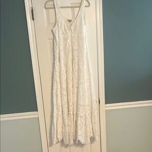 Calypso St. Barth White Eyelet Maxi Dress